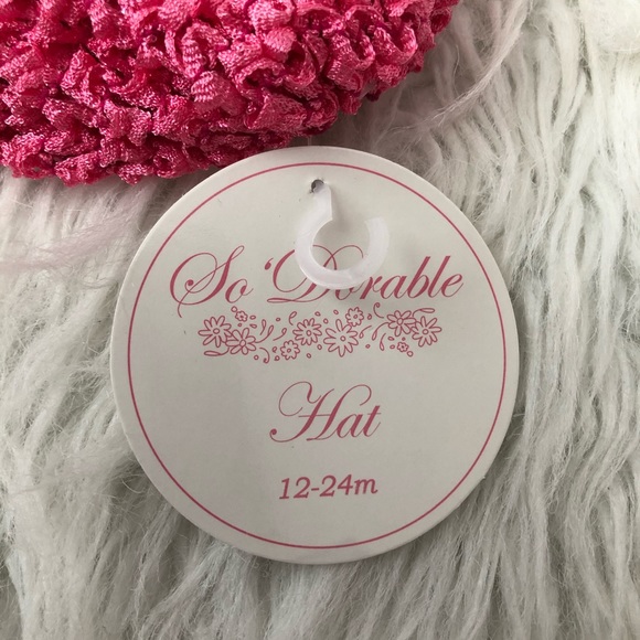 So ‘Dorable Baby Hat Beanie with Tulle Flower Pink - Picture 3 of 4